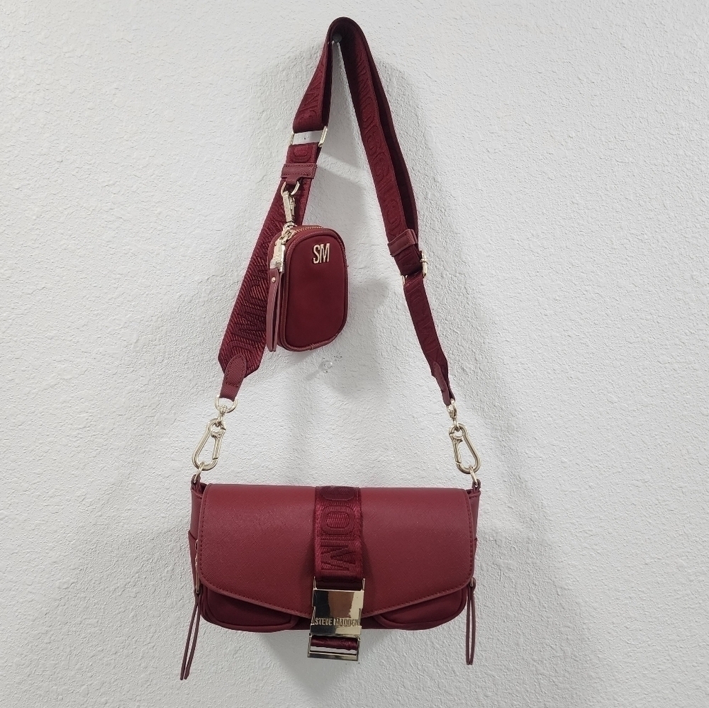 Steve Madden Womens move Crossbody Bag and Removable Pouch